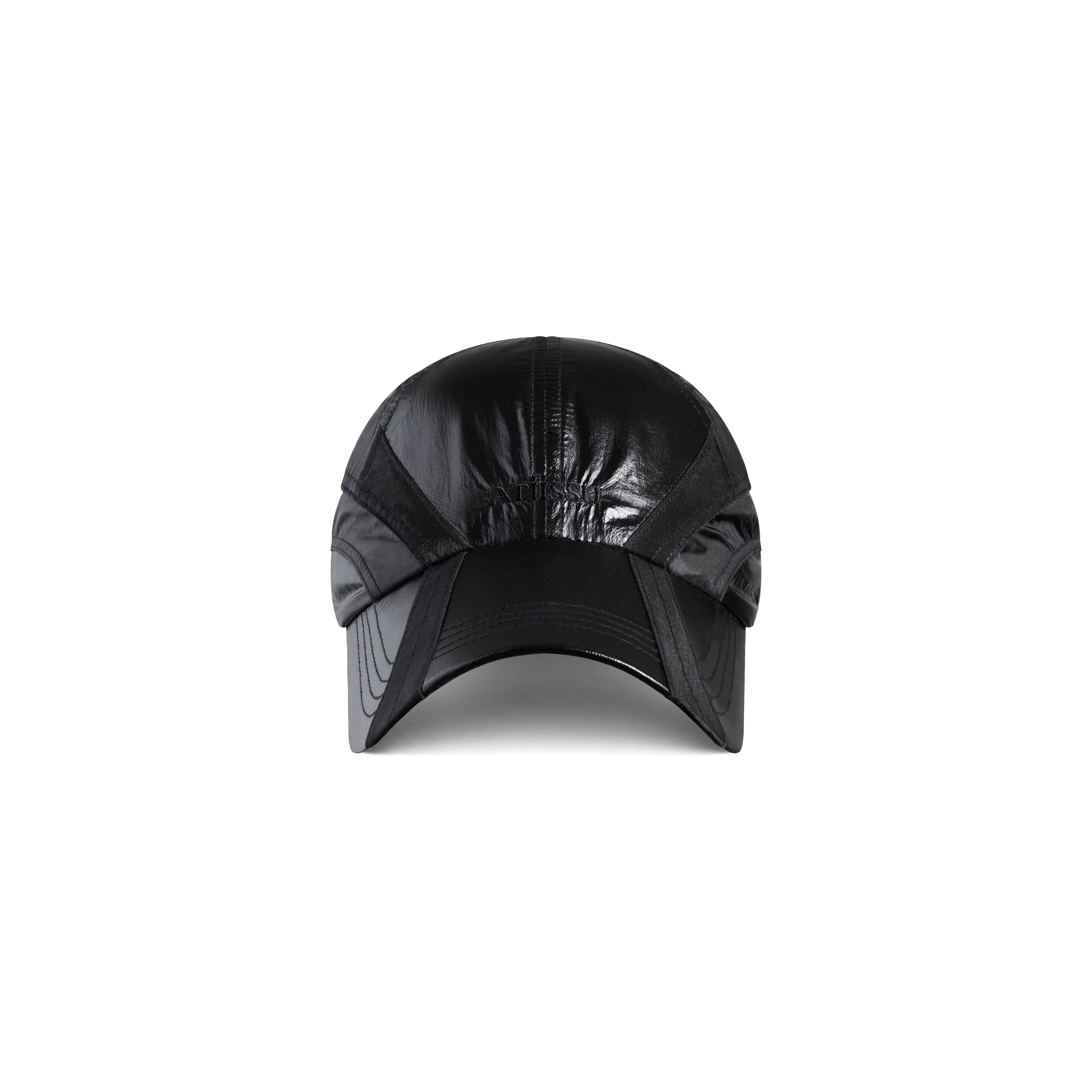 帽子 ATiiSSU Pintuck Cap ATIISSU Pintuck Cap Black Nylon Mesh Detail Logo Hat 100